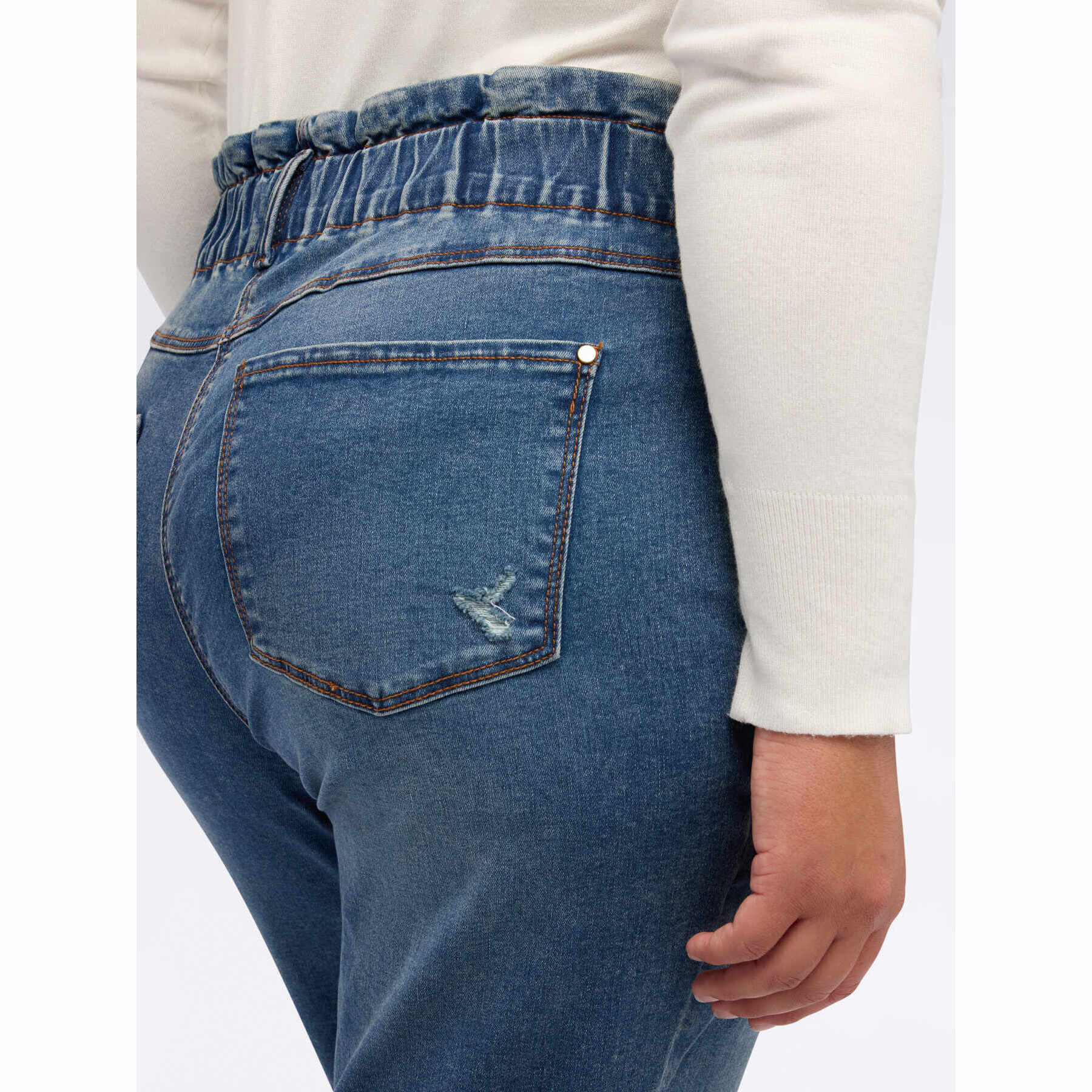 Fiorella Rubino - Jeans globo con micro roturas - Azul