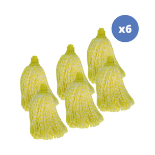 Lot de 6 franges en microfibre jaune