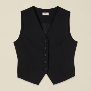 Oltre - Gilet in tessuto crêpe - Nero
