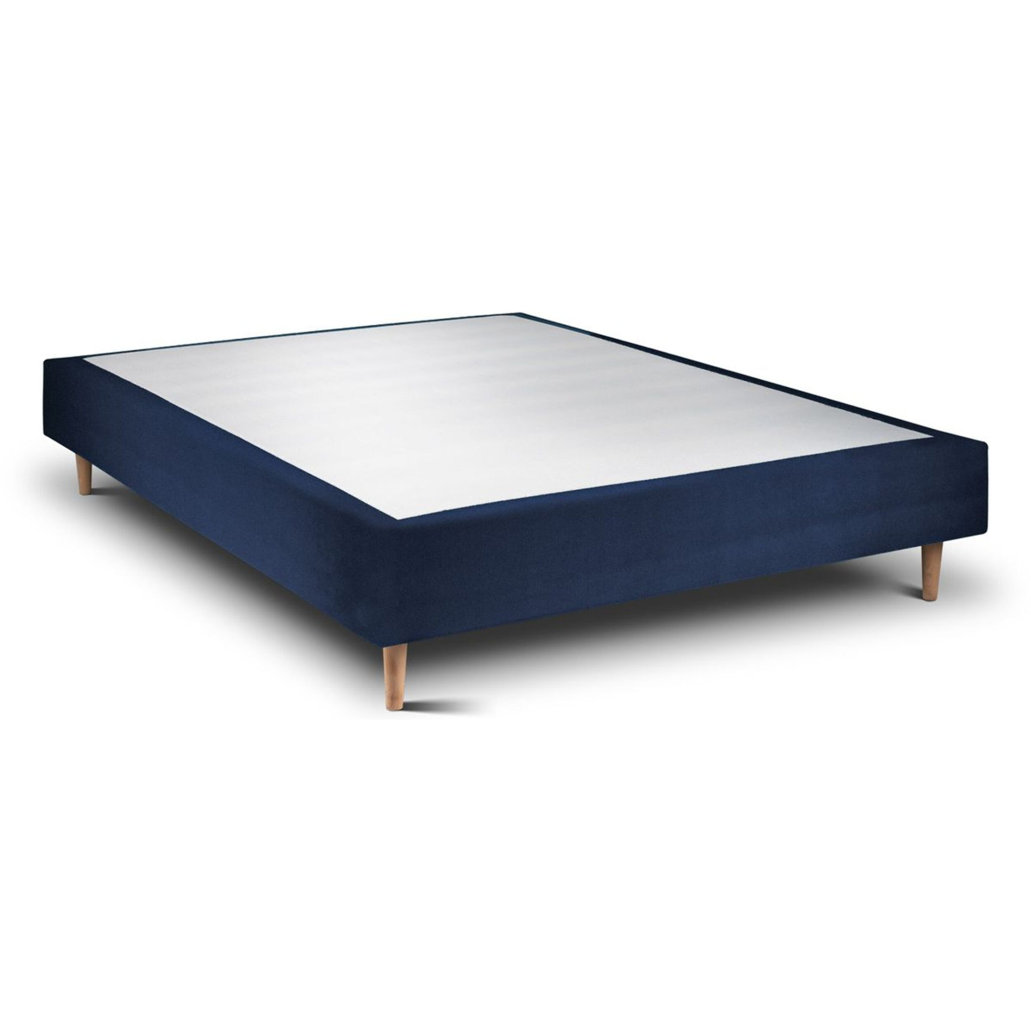 Lit avec tête de lit tapissée velours et sommier tapissier Ep20