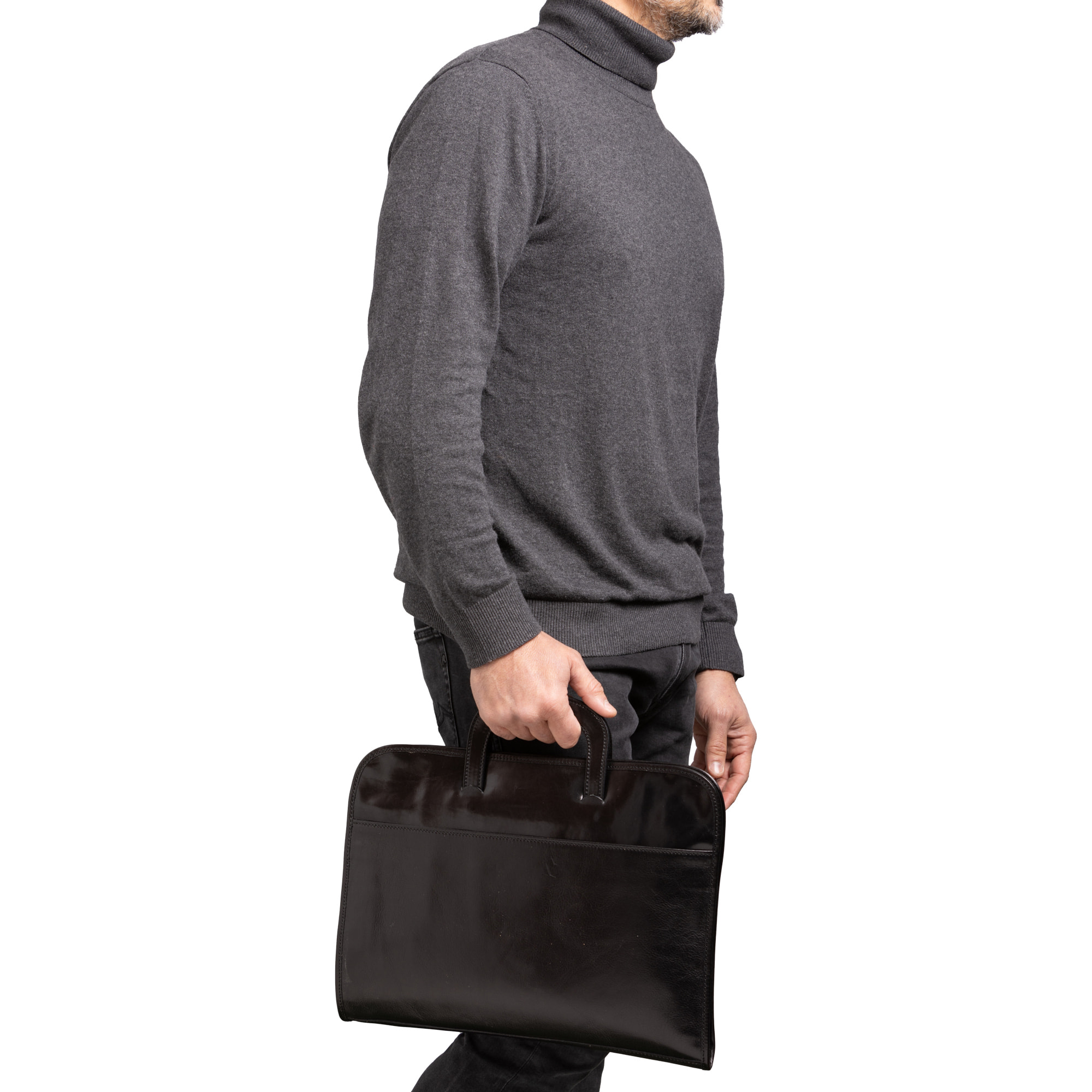 Borsa da lavoro  da uomo In Vera pelle Made in Italy 40x30x6 cm