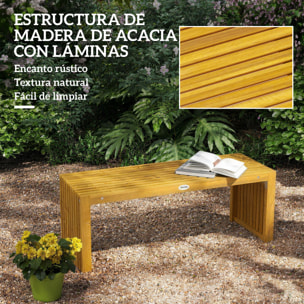 Banco de Jardín de Madera, 110 cm, Banco Exterior Rústico de 2 Plazas con Asiento de Listones, Carga 240 kg, para Patio, Porche, Parque, Balcón, Natural