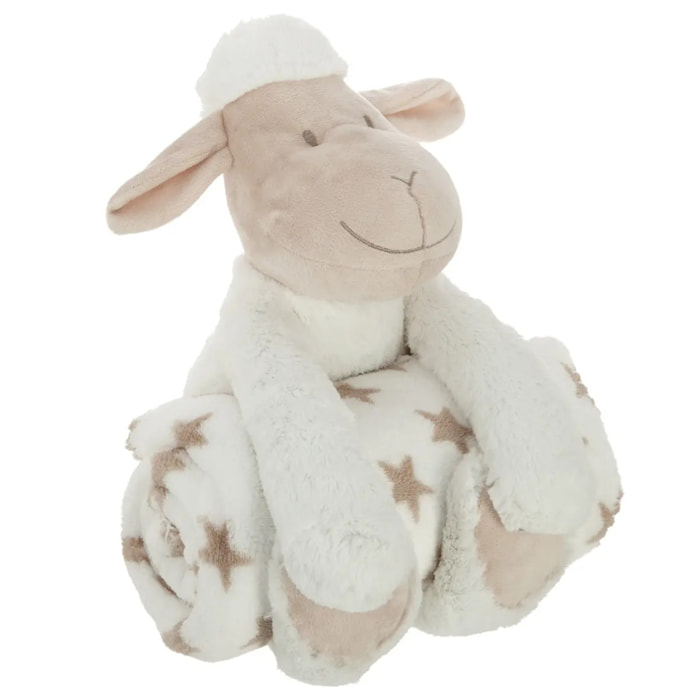 Plaid avec peluche blanc