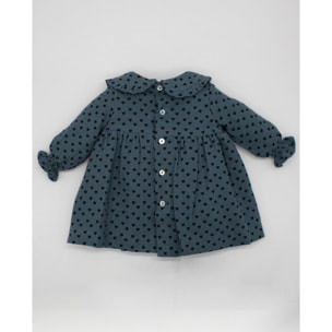 VESTIDO GASA CORAZONES AZUL