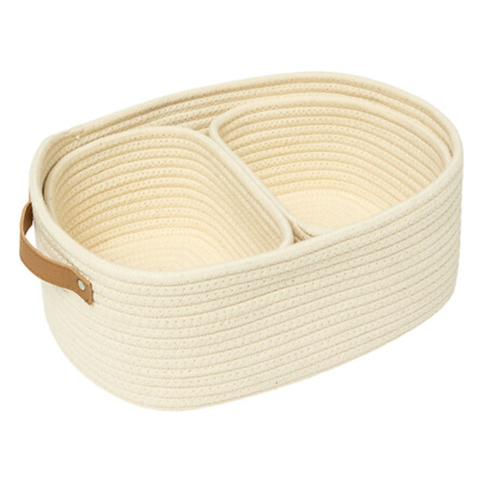 Lot de 3 paniers emboîtables - Ivoire