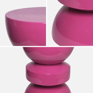Table d'appoint, bout de canapé, table de chevet métal effet glossy Ø32 x H44,5cm ASSA