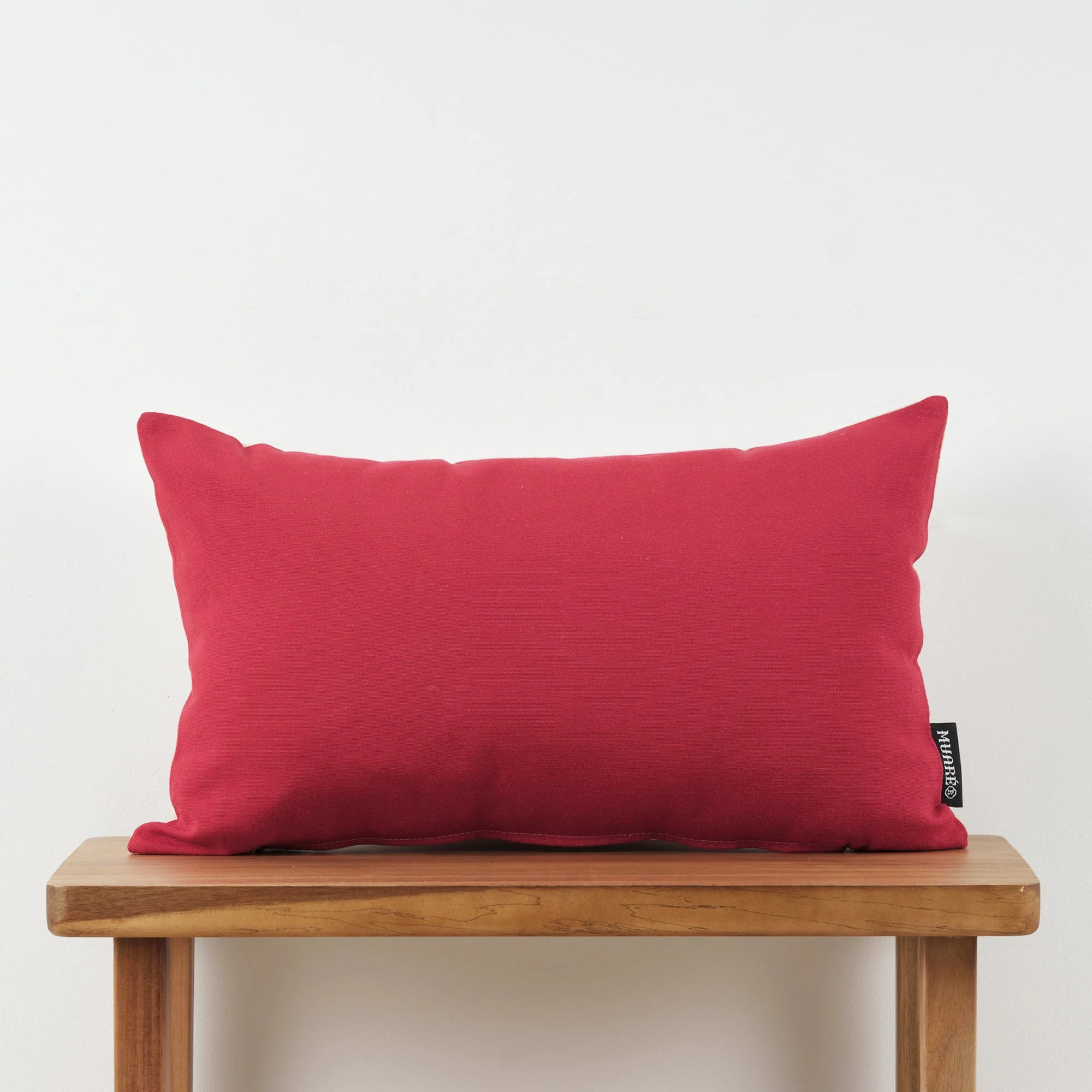 Housse de coussin jacquard réversible 30x50 cm ROUGE UNI