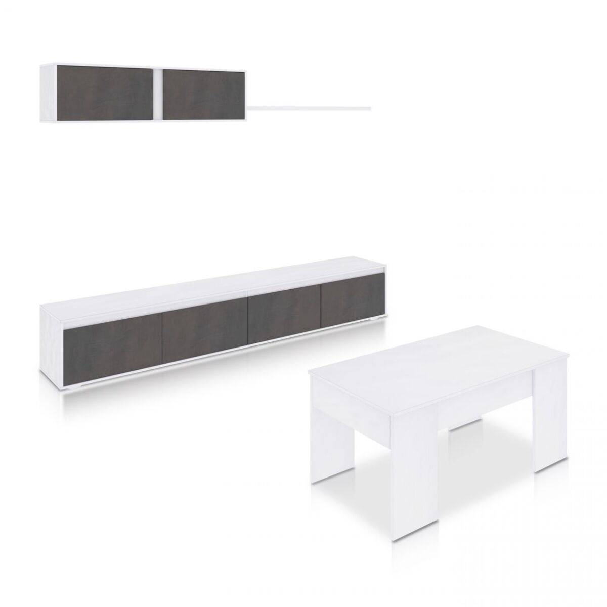 Pack salón con mesa de centro Arlet Plus V2 Blanco Artik (Blanco Mate) - Óxido