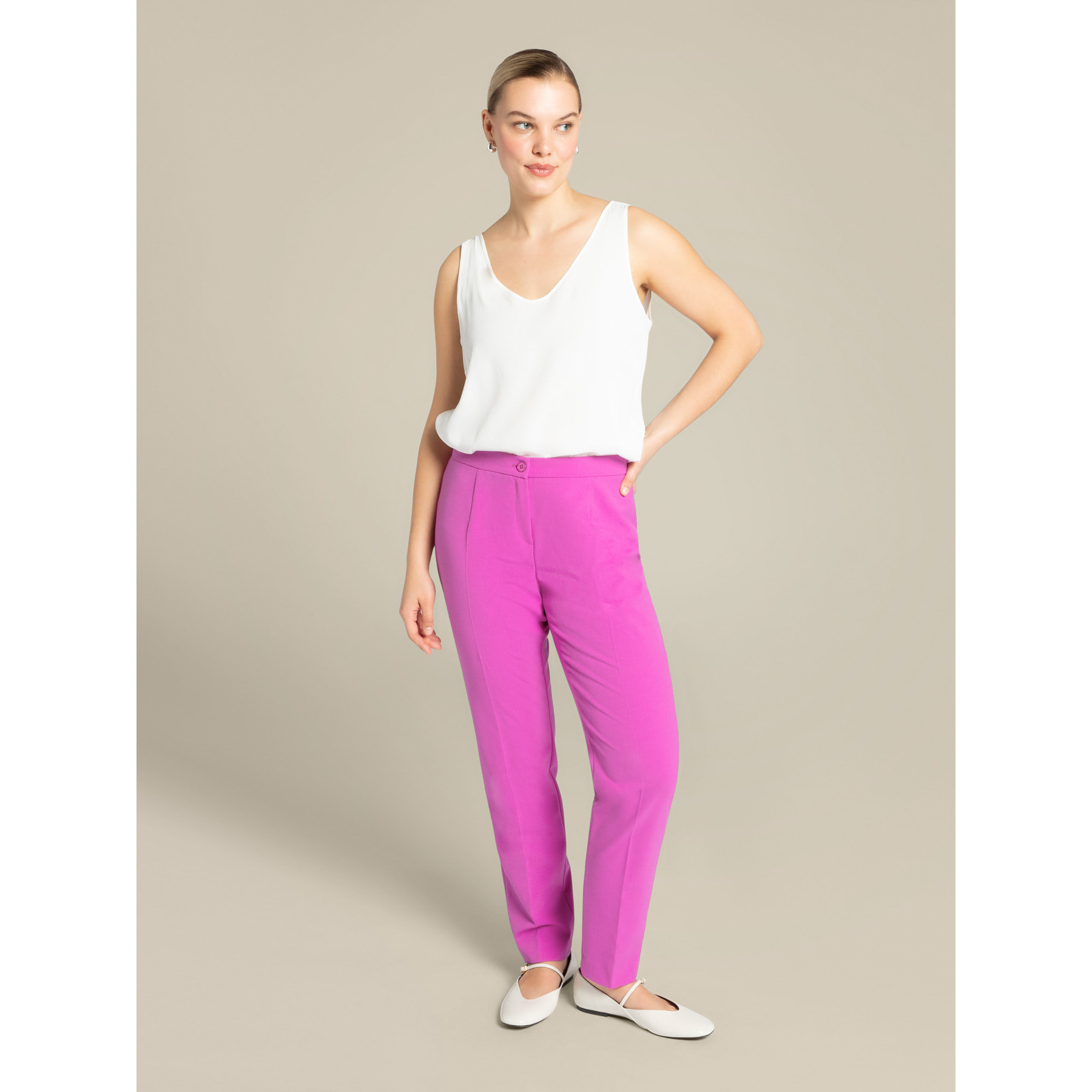 Elena Mirò - Top en crepé chino de viscosa ecológica - Blanco