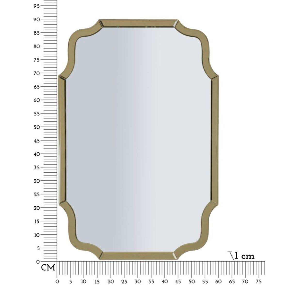SPECCHIO DA MURO ISTANBUL ORO CM 60X1X90 (MISURA SPECCHIO CM 54X84,5)