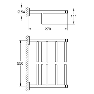 GROHE Porte serviette et tablette finition Hard Graphite brossé