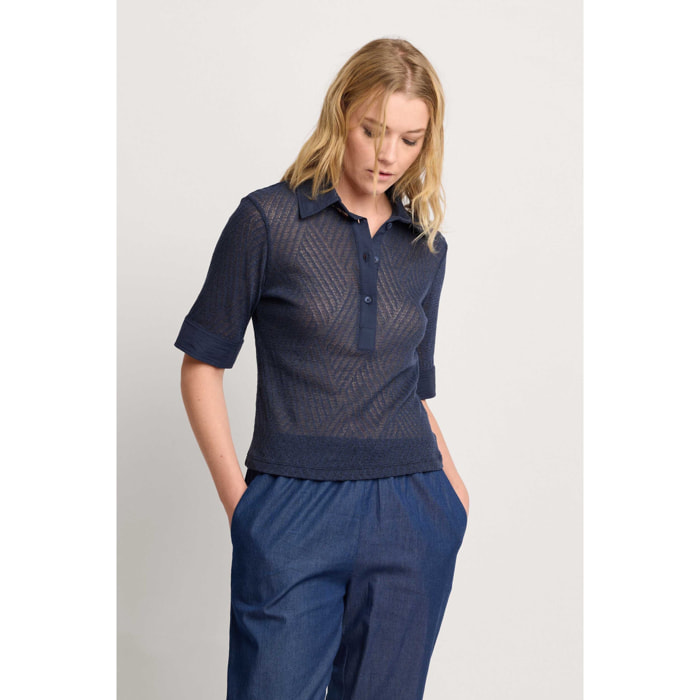 Kocca - Blusa con colletto a vela Donna, Tinta unita, Colletto di camicia