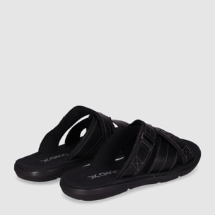 Sandalias de Piel - Negro - Tacón: Bajo