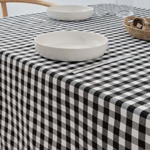 Nappe en tissu 100% coton Vichy Noir