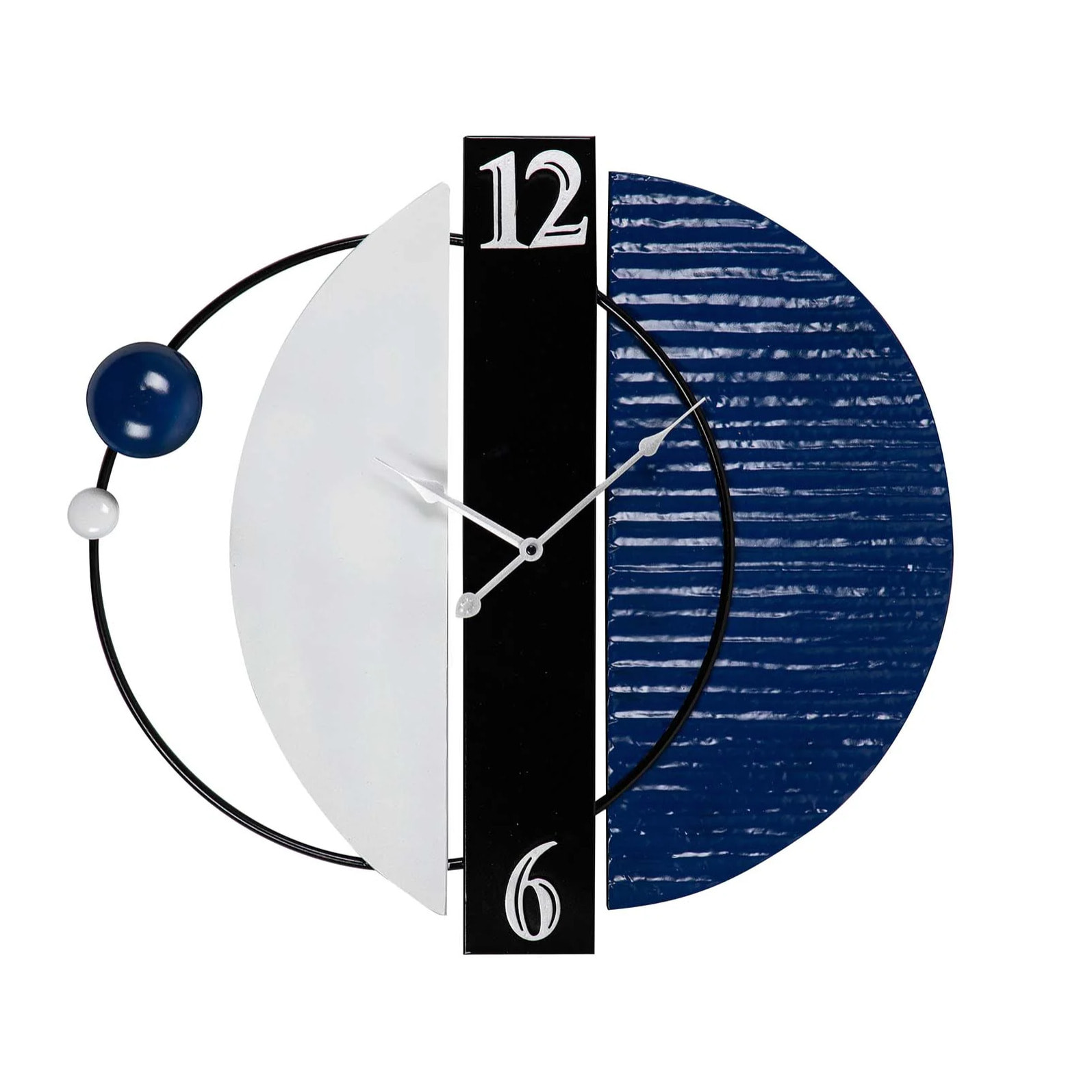 Reloj Pared Metal Azul Negro 62x6x57 Cm