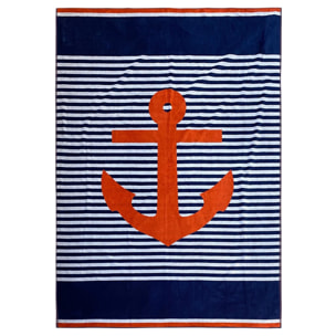 Serviette de plage éponge velours Jacquard - Cliffe - 140x180cm - 400g/m²