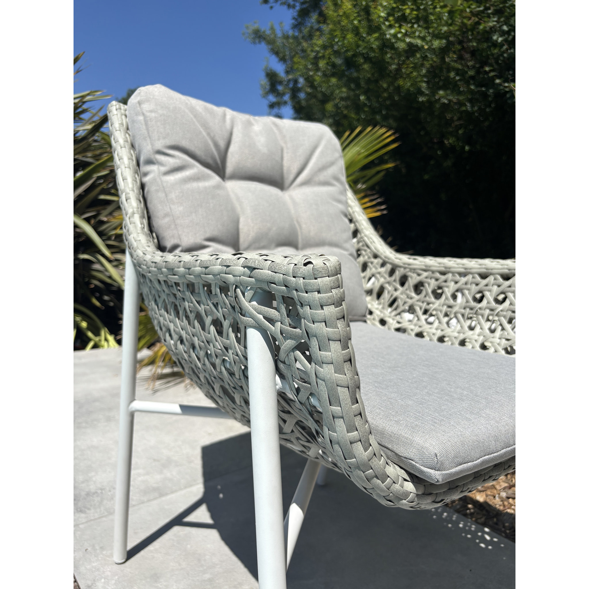 ELBA - Ensemble repas de jardin 6 places - Blanc