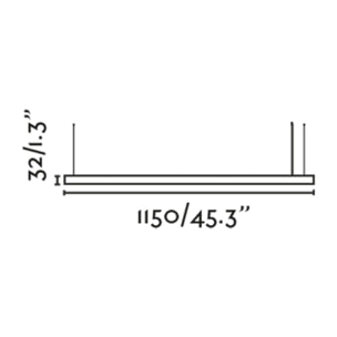 VICO 1150 Lámpara colgante negra con florón empotrable