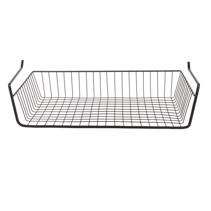 Panier Suspendu Metal Filaire Noir 56x14x26cm