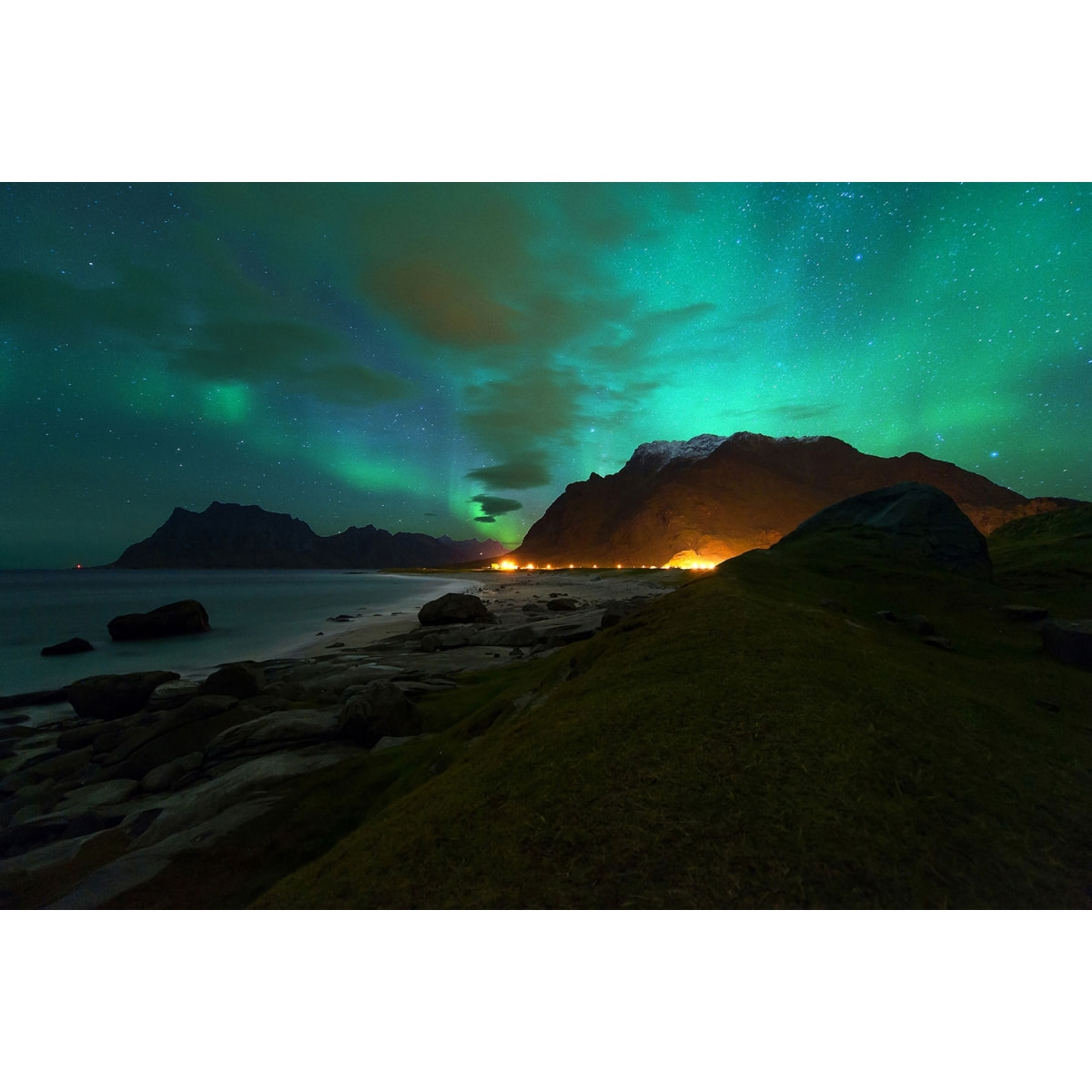 Tableau norvège aurore boréale Tableau alu Dibond