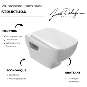 WC suspendu sans bride Struktura + abattant