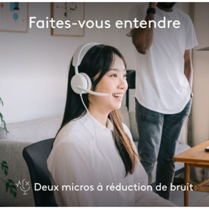 Micro-casque LOGITECH Zone Wired 2 OFF WHITE