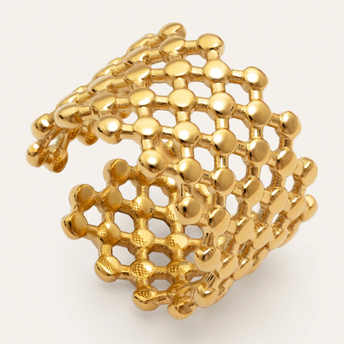 Anillo Mini Bomb Acero Baño Oro