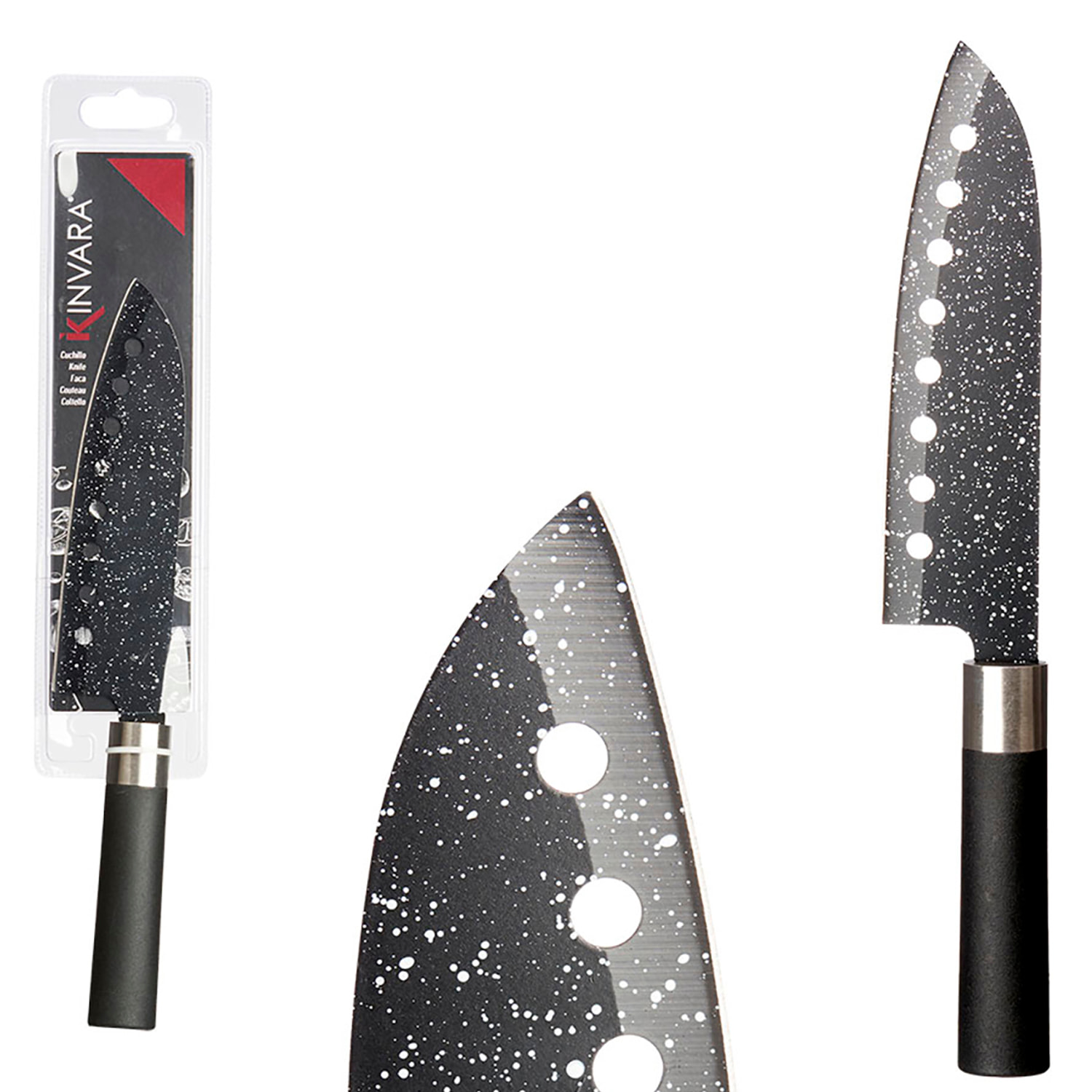 Cuchillo agujeros acabado marmol 29,5cm