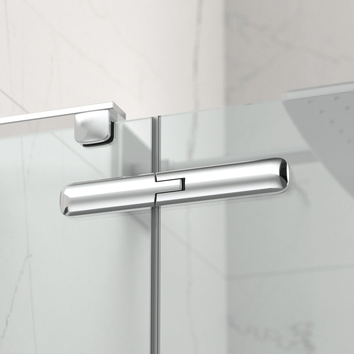 TGD New 80x80 cm ensemble porte de douche pivotante + paroi latérale fixe, verre transparent Easy Clean (SATTGDN80S80)