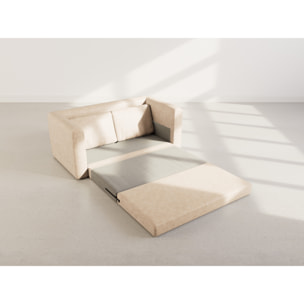 Marilia - canapé 2 places convertible déplimousse en simili - Beige