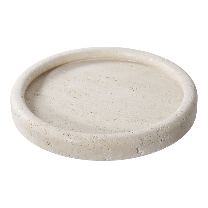 Vassoio tondo in travertino naturale Vikasa Home ø25,5 cm