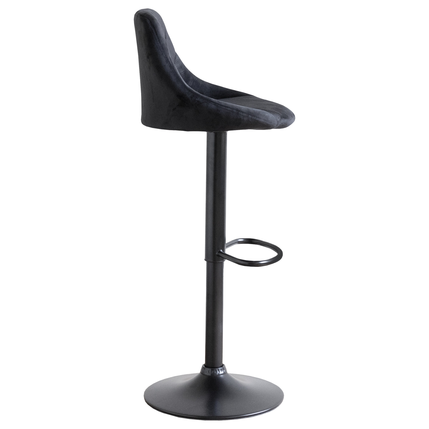 Lot de 2 tabourets de bar en velours noir ROBIN