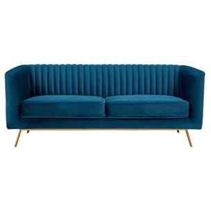 Canapé 2 places en velours bleu foncé - Gatsby