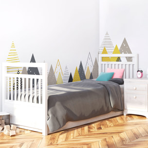 Stickers muraux enfants - Décoration chambre bébé - Autocollant Sticker mural géant enfant montagnes scandinaves AVANKA