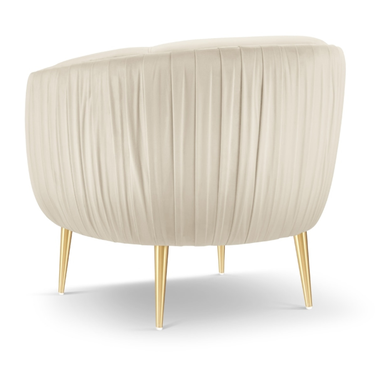 Fauteuil "Cyrille" en velours beige clair