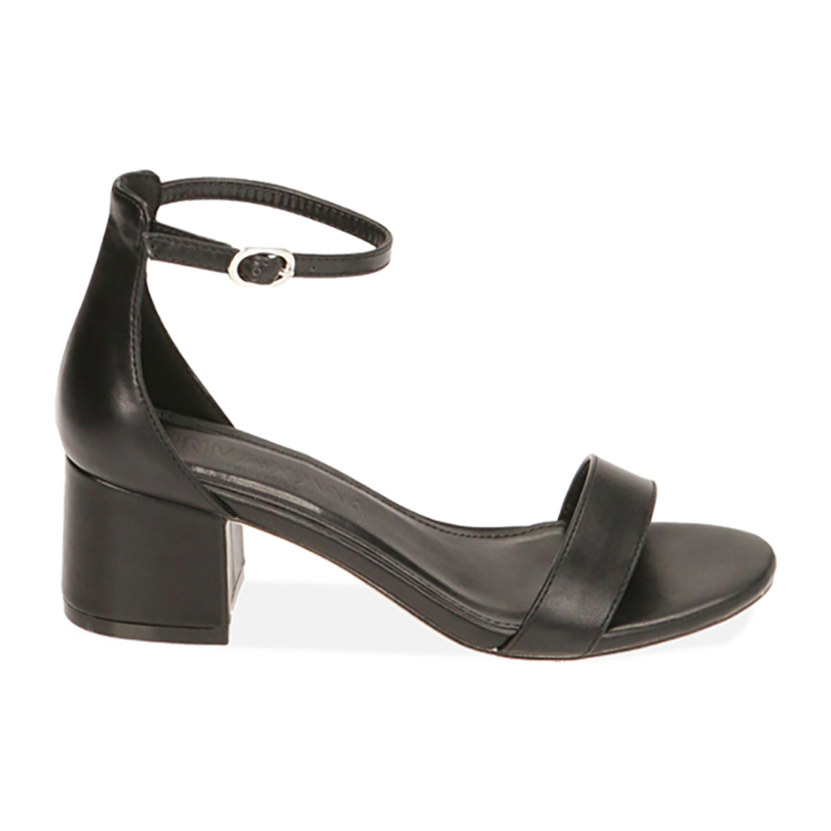 Sandalias negras, tacón de 5,5 cm