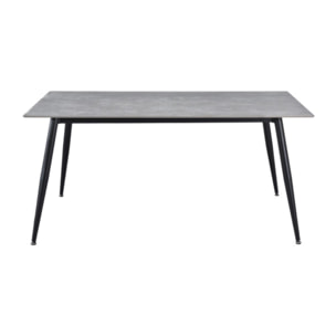 Table de repas 180 cm céramique marbré pieds évasés métal - STONE 2