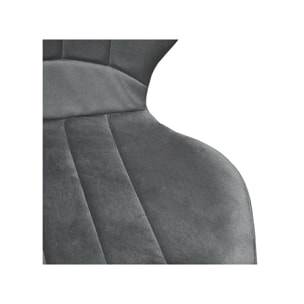 Chaise haute en velours capitonné avec dossier - 3 coloris - VICTOR