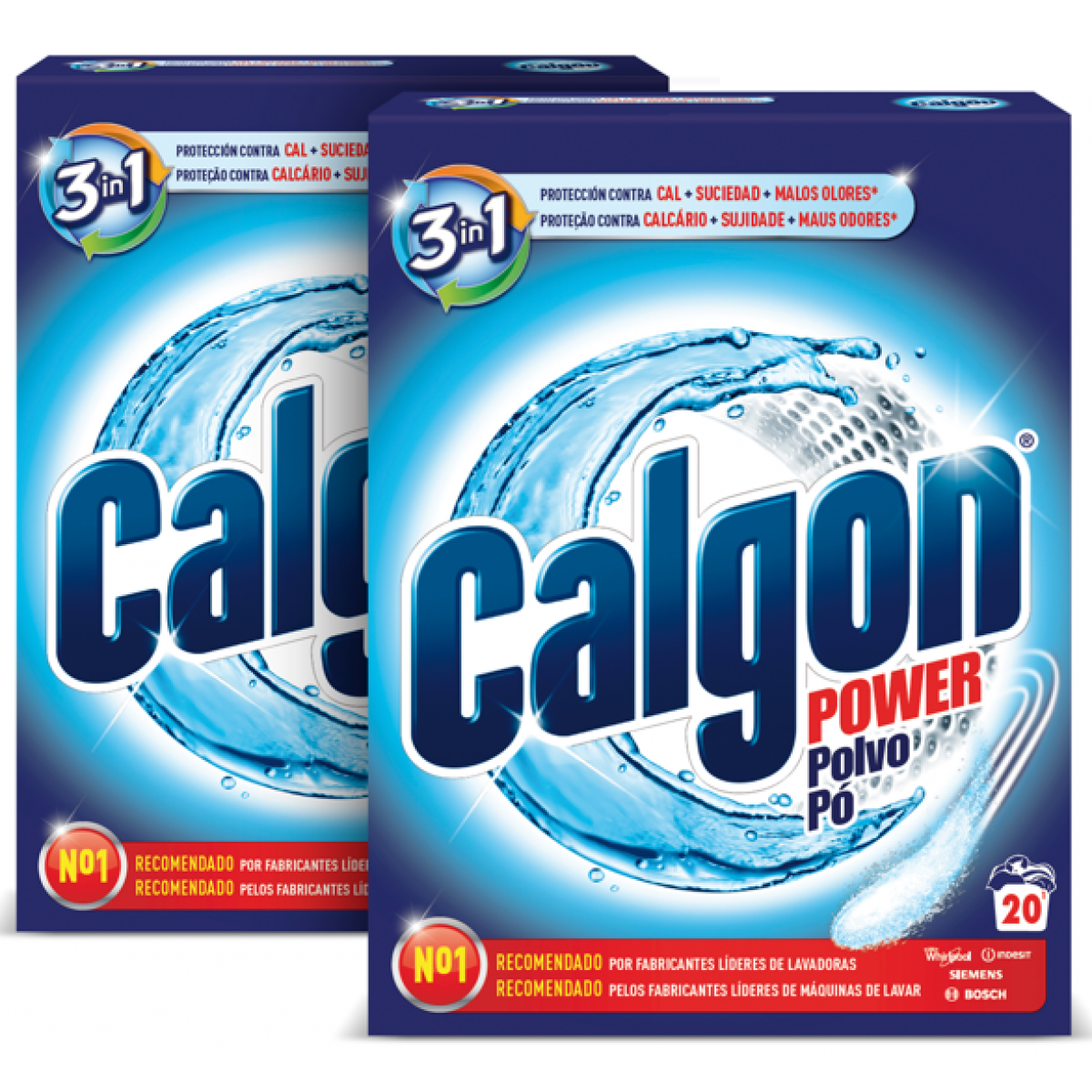 PACK 2X CALGON - ANTICAL PARA LA LAVADORA, ELIMINA OLORES Y SUCIEDAD, EN FORMATO POLVO, 500G