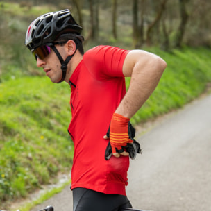 MAGLIA DA CICLISMO A MANICHE CORTE DA UOMO BLUEBALL IN ROSSO CON LOGO NERO