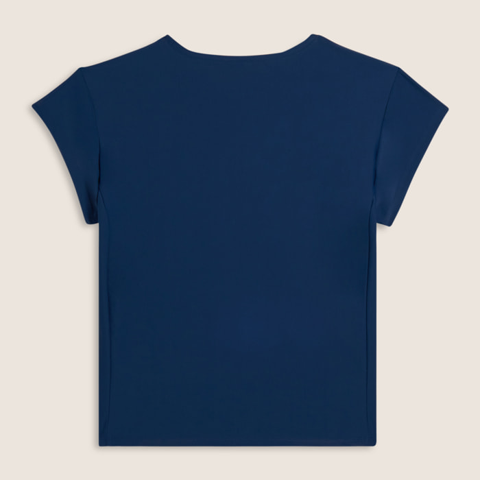 T-shirt tecnica con maniche ad aletta e profili a contrasto