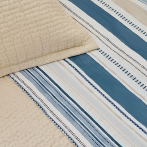 Sábana de algodón 180 hilos rayas Drea color azul 100% Algodón percal