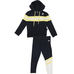 Chándal de niña con capucha y banda horizontal Basic