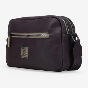 Bolso bandolera burdeos con doble cremallera
