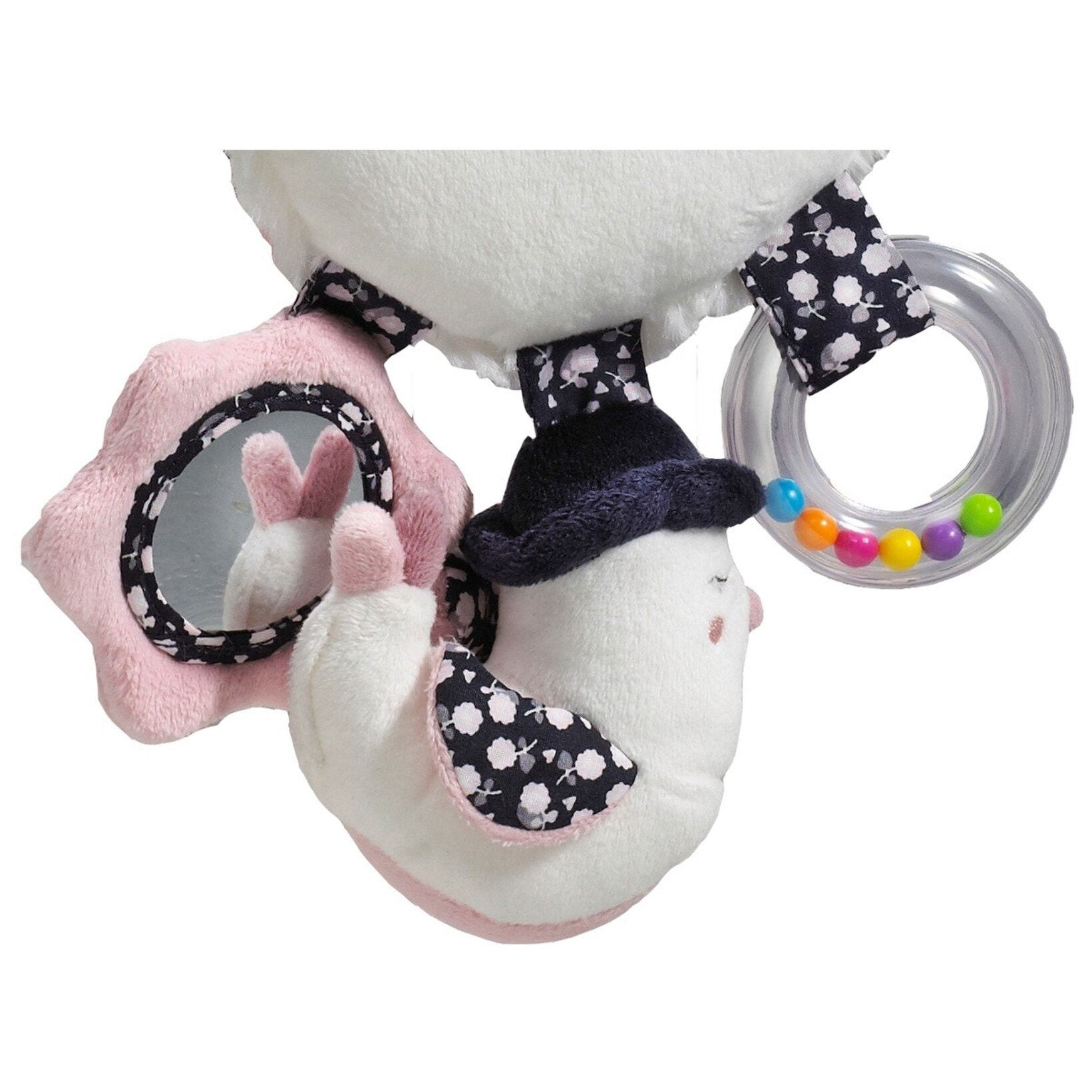 Jouet d'activités avec pinces en velours blanc