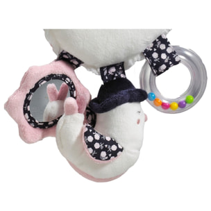 Jouet d'activités avec pinces en velours blanc