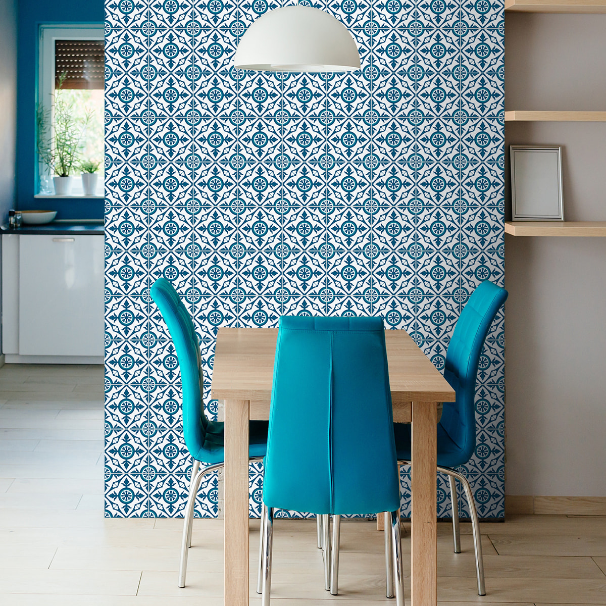 Stickers muraux - Sticker Mural Carrelage adhésif Cuisine Salle de Bain - 60 STICKERS CARREAUX DE CIMENT AZULEJOS CLELIA