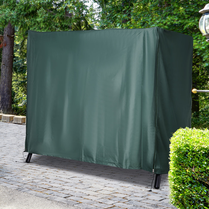 Housse de protection balancelle de jardin 3 places bâche étanche dim. 2,05L x 1,24l x 1,64H m polyester PVC haute densité vert