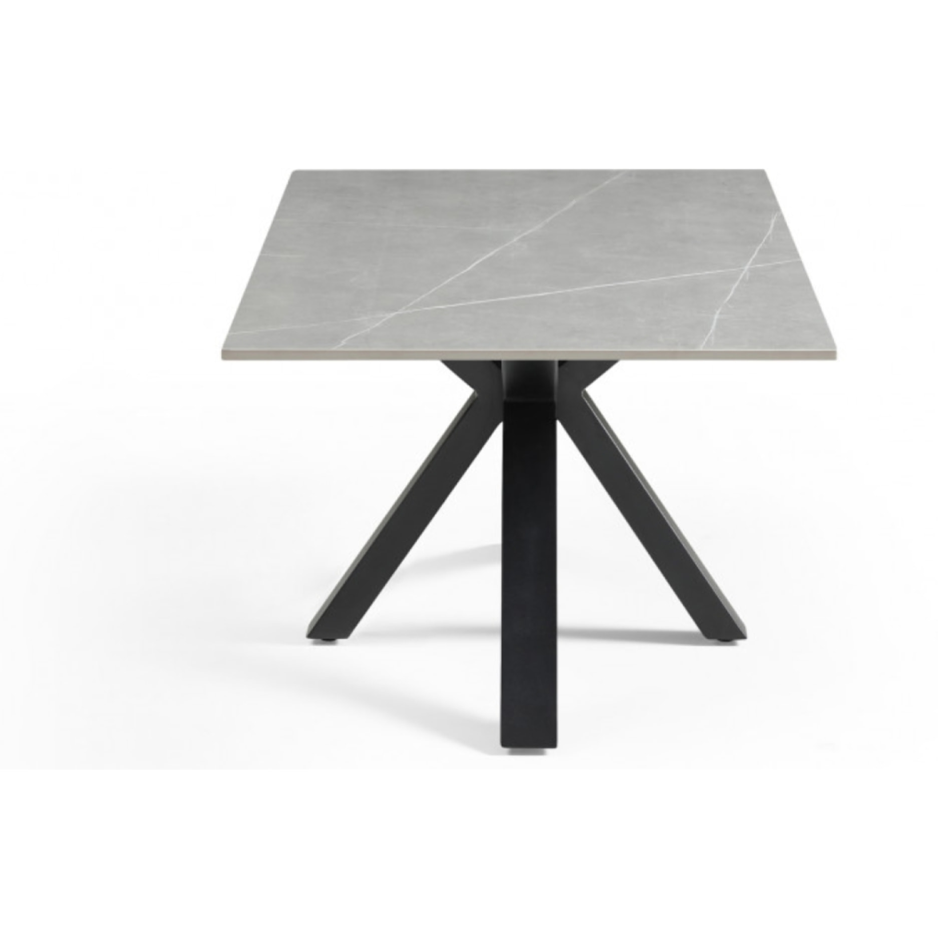 Table basse en céramique 120x60cm marbre grey - 7 piètements - UNIK