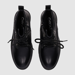 Botines de Piel Sintética - Negro - Tacón: 5 cm